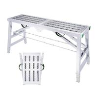 DUANHOZ Portable Folding Scaffolding Tower 400kg Capacity Adjustable Height Lightweight & Work Platform for Home Renovation Painting DIY Projects Safe & Easy Setup for RV Cleanin