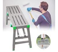 DUANHOZ Portable Folding Steel Work Platform Scaffold Tower Ladder for Washing Vehicles Cleaning Decorating 880 Lbs Capacity (A 200×40cm)