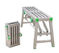 DUANHOZ Portable Folding Steel Work Platform Scaffold Tower Ladder Stool Ben for Washing Vehicles Cleaning Decorating 880 Lbs Load Capacity A 200×40cm