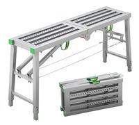 DUANHOZ Portable Multipurpose Folding Scaffolding Work Platform Scaffold Tower Ladder Stool Bench Adjustable Height with 400 kg Duty Rating,A-160 * 40cm