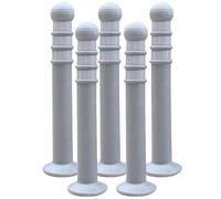 DUANHOZ Portable Traffic Warning Bollards, 31.5" Road Safety Posts, 5-Pack Gray Traffic Cones for Enhanced Visibility and Safety on Roads and Parking Lots