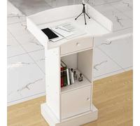 DUANHOZ Reception Desk Podium Stand For Classroom - Small Cash Register Stand With Wooden Base - Ideal Hostess Lectern Church Tall Table Stand, For Checkout Events Office Retail