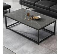 DUANHOZ Rectangle Cocktail Table Frame Single Coffee Table with Shelf Coffee Table Italian Imitation Slate TV Cabinet Combination Rectangular Table Grey Shelves Not Included 47"