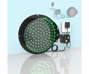 DUANHOZ Red and Green 2 in 1 Traffic Light, Plug and Play LED Signal Light with Controller, PC Housing Waterproof IP54 Traffic Light, Industrial LED Traffic Stop Lights(240V,300m