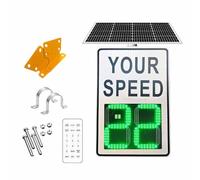 DUANHOZ Solar Powered Radar Speed Sign - 24x24 Inch Display for Highways & Speed-Limited Roads with Complete Accessories - Enhance Safety & Awareness