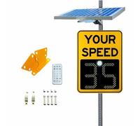 DUANHOZ Solar Powered Radar Speed Sign - 24x24 Inches Display for Highways & Speed-Limited Roads - Enhanced Safety with Accessories - Accurate Speed Monitoring Device