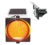 DUANHOZ Solar Traffic Signals Signs Lights, Yellow Traffic Warning Light, Flashing Road Signs Warning Light with Solar Panel, IP64 Waterproof, for Intersections, Curves, Bridges,