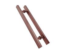 DUANHOZ Stainless Steel Double Side Bar Handle Set for Glass Doors Modern Square Push/Pull Handle for Hotel Home Club Office Store Brushed Finish with Rose Design 800mm Center Ho