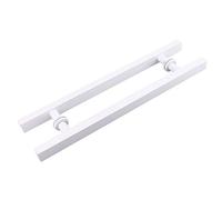 DUANHOZ Stainless Steel Double Side Bar Handle Set for Glass Doors Square Push/Pull Handle for Hotel Home Club Office Store White Finish 1100mm Hole Center