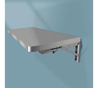 DUANHOZ Stainless Steel Folding Wall Table - Space-Saving Kitchen Shelf Laundry Floating Workbench Drop Leaf Desk 100x40cm (40x16in) -& Versatile Design