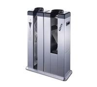 DUANHOZ Umbrella Holder Packing Machine with Wheels, Automatic Wet Umbrella Wrapper Dispenser Stand, Stainless Steel, Includes 200 Long and 200 Short Bags