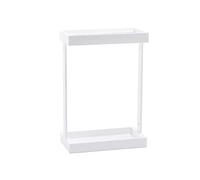 DUANHOZ Umbrella stand Metal Umbrella Holder Rack 12 Grid Umbrella Storage Stand w/4 Hooks Commercial Entryway Umbrella Organizer Bin w/Drip Tray for Cane hallway (White 42x21.5x