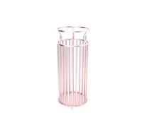 DUANHOZ Umbrella Stands Metal Simple Design Elegance Umbrella Holder Round Openwork Umbrella Bucket with Water Tray Free Standing Umbrella (Rose Gold)