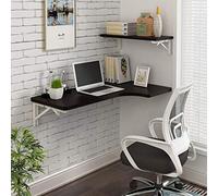 DUANHOZ Wall Mounted Drop Leaf Table for Kitchen with Wooden Foldable Workbench Available in 5 Sizes and 6 Colors