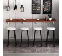 DUANHOZ Wall-Mounted Folding Drop-Leaf Table, Space-Saving Wooden Dining Table for Kitchen & Bar, Long Narrow Design Ideal for Milk Tea Shops, Compact Wall-Mounted Furniture