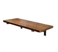 DUANHOZ Wall Mounted Folding Table Space Saving Wooden Workbench with Iron Bracket Drop Leaf Floating Desk for Laundry Room Foldable Design (100x40x3CM)