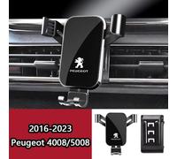DUANJIAN Car Phone Holder For Peugeot 4008/5008 2016-2023, Gravity Phone Mount Cradle With Convenient Retractable Steel Hook 360° Rotation Upgraded Super Stable Hook Clip,A-Black