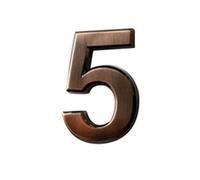 DUANSIYU House Numbers Large Acrylic Bronze 3D Digits Number Sticker Plating Digital Metal Building Door Address Floor Hotel Sticker Plate Sign 10cm Front Door Numbers(5)