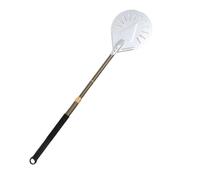 DUANSIYU Pizza Paddle Adjustable Pizza Peel Turning Hard Anodized Paddle Round Pizza Baking Tools Long Handle Aluminum Pizza Shovel Nonstick Kitchen Pizza Peel(Grey 8 inch brown)