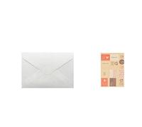 DUANSIYU Wedding Invitations 50 PCS +4 Sticker Classical White Black Kraft Blank Mini Paper Window Envelopes Wedding Invitation Envelope Gift(WHITE)