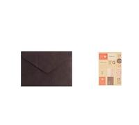 DUANSIYU Wedding Invitations 50 PCS +4 Sticker Classical White Black Kraft Blank Mini Paper Window Envelopes Wedding Invitation Envelope Gift(Coffee)
