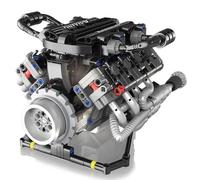 DUANT 39007 V8 Engine Model Kit, Runnable, Build Your own STEM Visible Mini V8 Engine Model Kit with Lights, Adult and Adolescent Physics Science Experiment Building Block Set (715 Pcs)