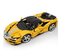 DUANT 39034 Sports Car Building Blocks Set, 4100 Pieces MOC Roadster Building Bricks Model Set with Red and Yellow Exterior Parts, 1:8 Race Car Building Gifts for Teens and Adults