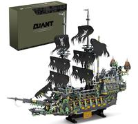 DUANT 39107 The Flying Dutchman Pirate Ship Building Kit， 2434 PCS Large Pirate Ship Model with Display Stand, Detailed Sailing Ship Building Blocks Set for Adults & Teens
