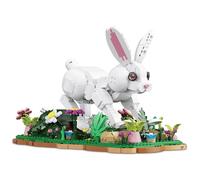 DUANT Adorable White Rabbit Toy Gift, an Animal Model Building Block Assembly Set, is Perfect for pet Lovers to Collect and Display