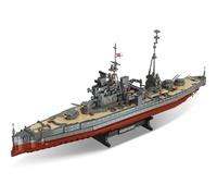 DUANT Queen class Elizabeth battleship building bricks, British Royal Navy ship of World War II, a large military battleship building toy, suitable for