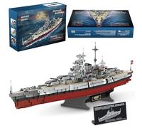 DUANT Technik FC4201 German Battleship Bismarck Building Blocks, 2081 PCS MOC Large WWII German Military Warship Marine Battleship Model for Adult