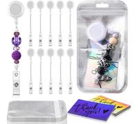 Duanthry 10 Sets Beaded Badge Reel Set Retractable Clip Holder for Beading for Jewelry DIY GiftCraft Making B
