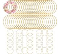Duanthry 100 Pcs Metal Rings for Crafts for DIY Crafts Macrame Dream Catcher Supplies Gold Hoops Wedding Table Decor Wall Hanging