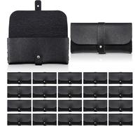 Duanthry 20 Pack Money Bags Waterproof PU Leather Bag Small Cash Safe Pocket with Button Wallet Pocket for Cash, Banknotes, Coins