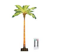 Duanthry Artificial Palm Tree with 110 LED Lights, 4.6FT Solar Palm Tree Lights for Patio Outdoor Decoration for Pool Bar