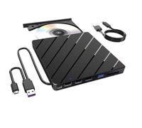 Duanthry External CD/DVD Drive for Laptop, 7 in 1 USB Ultra-Slim Portable CD/DVD Player Burner, Burner Writer External Disk Drive