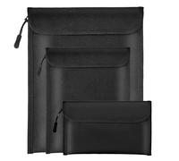 Duanthry Fireproof Waterproof Document Bag 2000℉ 3Pack Fireproof Bags for Cash/Documents with Locking Zipper Waterproof Money Bag