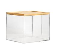 Duanthry For XL Compatible, Disposable Face Towel Holder Box, Acrylic Storage Container with Bamboo Lid