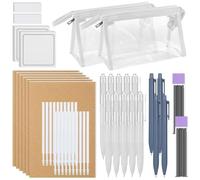 Duanthry School Supplies Set - Back to School Essentials, Large Capacity Pencil Case,0.5mm Black Ink Pen, Mechanical Pencils B