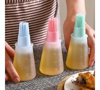 Duanthry Silicone Oil Bottle Brush Oil Dispenser Bottle with Barbecue Brush High Temperature Basting Brush Kitchen BBQ Tools C