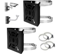 Duanthry Universal Vertical Pole Mounting Bracket for CCTV Security Cameras PTZ Dome Black Mount Adapter Bracket