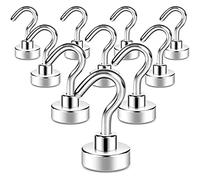 DUANxiaoyanK 10 Pcs Magnetic Hooks, Super Strong Magnetic Hook for Kitchen, Bathroom, Refrigerator, Keychain (16mm)