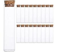 DUANxiaoyanK 20 Pcs Mini Glass Jars with Cork Stoppers, Small Glass Wishing Bottle for Candy DIY Crafts Party Favours (12x2.5cm)