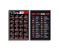 Duanyao 2 PCS F1 Poster Retro Formula Racing 2026 Schedule Wall Art Canvas Posters Room Decorative Aesthetic Print Decor 20x30inch(50x75cm) Style-4