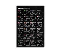 Duanyao F1 Poster Retro Formula Racing 2024 Schedule Posters for Room Aesthetic Canvas Wall Art Bedroom Decor12x18inch(30x45cm)