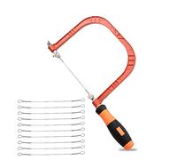 DUAO 5Inch Fret Saw Woodworking Hand Coping Saw with Extra 10Pcs 130mm Blades DIY Shape Cutting Tool, Orange