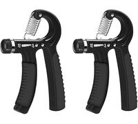 DUAS 2 Pack Adjustable Hand Grip Strengthener 5/60KG Forearm Trainer & Finger Exerciser for Strength Training, Sport, Rehab, FitnessHand Gripper for Men & Women (Black, Pack of 2)