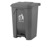 DUAS 30/50/80L Pedal Bin - Large Recycling & Rubbish Dustbin for Kitchen, Home & Office - Durable Plastic Waste Trash Bin with Foot Pedal & Lid (Grey, 80L)