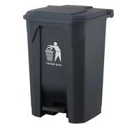 DUAS 80L Black Pedal Bin - Large Recycling & Rubbish Dustbin for Kitchen, Home & Office - Durable Plastic Waste Trash Bin with Foot Pedal & Lid