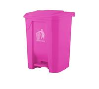 DUAS 30/50/80L Pedal Bin - Large Recycling & Rubbish Dustbin for Kitchen, Home & Office - Durable Plastic Waste Trash Bin with Foot Pedal & Lid (Pink, 80L)